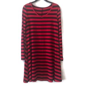 Red and black stripe dress sz Medium